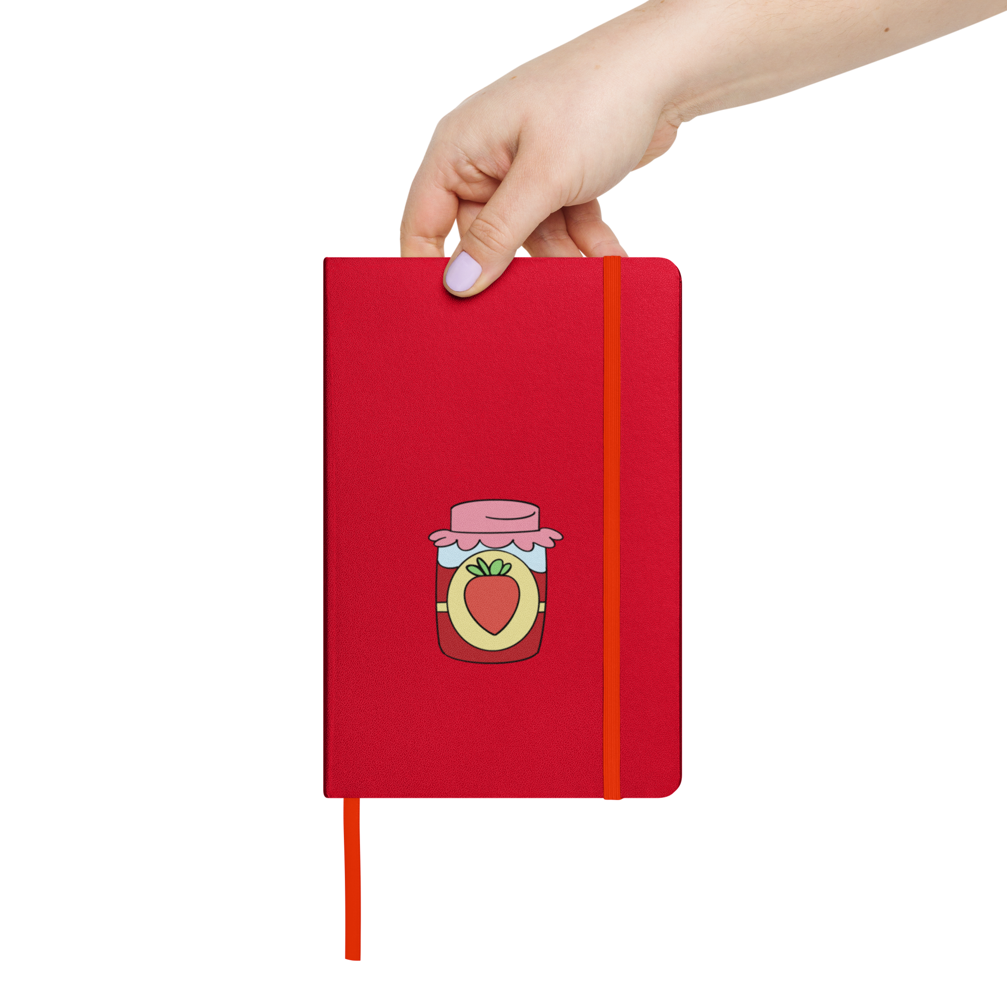 strawberry jam illustration red hardcover notebook strawberry design