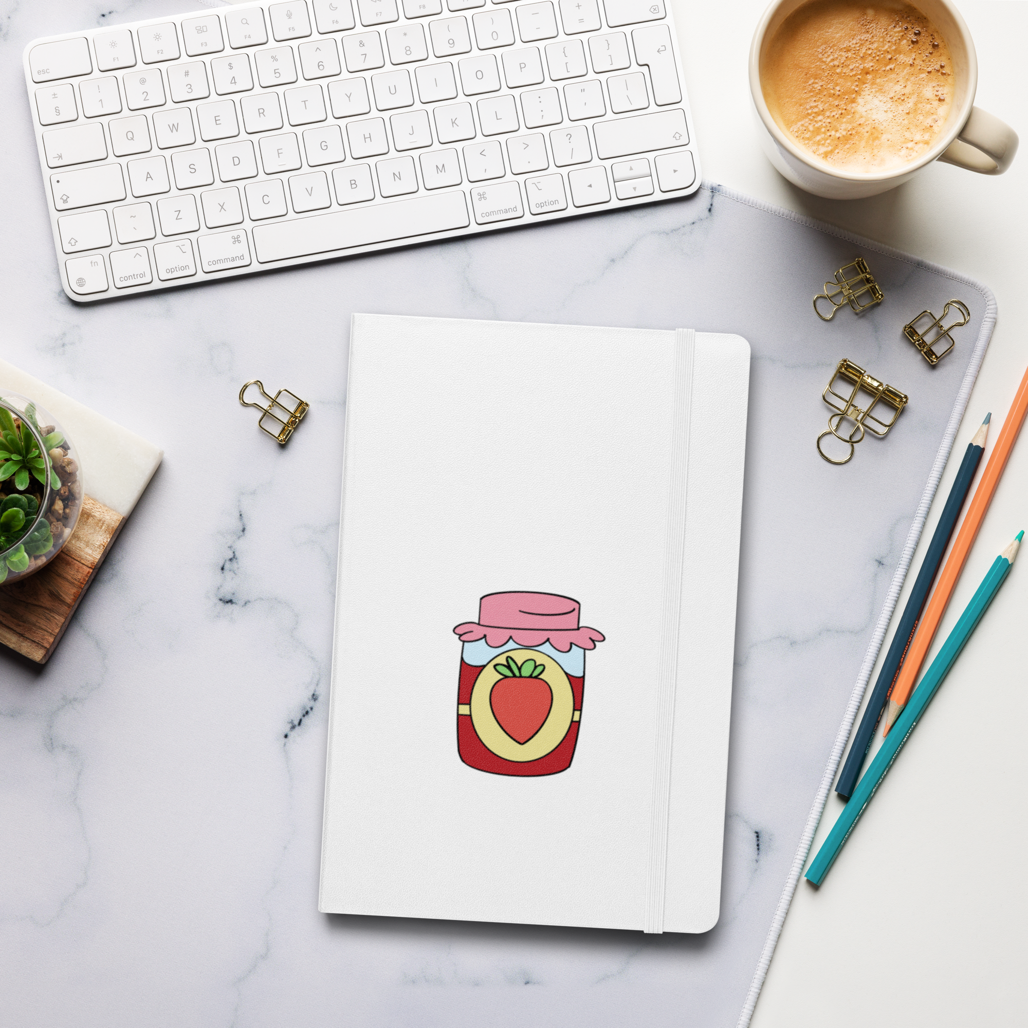 strawberry jam illustration hardcover notebook strawberry aesthetic